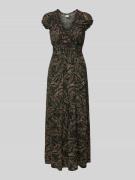 Apricot Maxikleid aus Viskose im Allover-Look in Black, Größe S