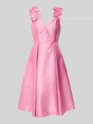 Adrianna Papell Cocktailkleid mit Kellerfalten in Pink, Größe 38