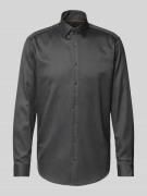 Jake*s Regular Fit Businesshemd in Premiumqualität in Anthrazit, Größe...