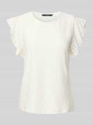 Vero Moda Regular Fit T-Shirt mit Lochstickmuster Muster 'TASSA' in We...