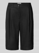 Christian Berg Woman Loose Fit Bermudas aus reinem Leinen in Black, Gr...