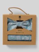 Prince Bowtie Fliege und Einstecktuch im Set aus reiner Seide in Petro...