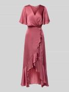 Christian Berg Cocktail Abendkleid in Wickel-Optik in Altrosa Melange,...