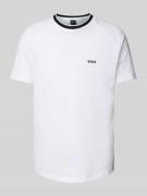 BOSS Green T-Shirt mit Label-Print in Weiss, Größe XL
