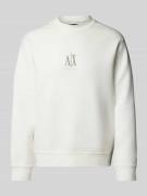 ARMANI EXCHANGE Sweatshirt mit Label-Stitching in Weiss, Größe XXL