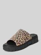 Tamaris Slides aus Leder mit Plateausohle in Beige, Größe 37