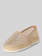 ALMA EN PENA Espadrilles mit Strasssteinbesatz in Sand, Größe 36