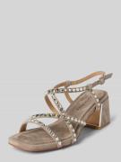 ALMA EN PENA Sandalette mit Blockabsatz in Taupe, Größe 37