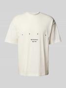 HUGO T-Shirt mit Rundhalsausschnitt Modell 'Duwrite' in Offwhite, Größ...