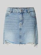 Review Jeansrock im Destroyed-Look mit Knopf- und Reißverschluss in He...