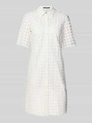 comma Knielanges Hemdblusenkleid im semitransparenten Design in Weiss,...