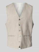 HECHTER PARIS Regular Fit Weste mit Paspeltaschen in Taupe, Größe 54