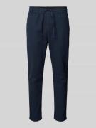 Only & Sons Cropped Stoffhose aus Leinen-Mix Modell 'LINUS' in Dunkelb...