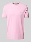 Fynch-Hatton T-Shirt mit Label-Stitching in Rosa, Größe 3XL