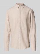 Only & Sons Slim Fit Leinenhemd mit Kentkragen Modell 'CAIDEN' in Beig...