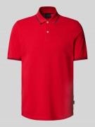 bugatti Regular Fit Poloshirt mit Label-Detail in Rot, Größe L