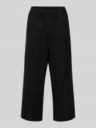 FREE/QUENT Wide Leg Leinenculotte mit Tunnelzug Modell 'Lava' in Black...