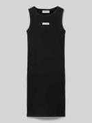 Calvin Klein Jeans Kleid in Ripp-Optik mit Label-Stitching in Black, G...