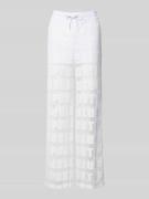 Marc Cain Stoffhose im semitransparenten Design in Weiss, Größe 36