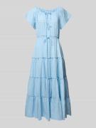 Scotch & Soda Maxikleid im Stufen-Look mit Schnürung in Hellblau, Größ...