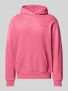 REVIEW Hoodie mit Label-Print in Pink, Größe L