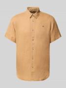 Napapijri Regular Fit Freizeithemd aus reinem Leinen in Beige, Größe L