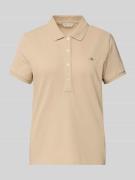 Gant Poloshirt mit Label-Stitching in Sand, Größe L