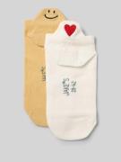 Jake*s Casual Socken mit Motiv-Stitching im 2er-Pack in Hellgelb, Größ...