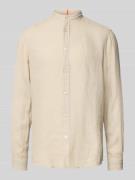 BOSS Orange Regular Fit Leinenhemd mit Stehkragen Modell 'Race' in San...