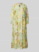 Marc Cain Maxikleid aus Baumwoll-Seiden-Mix in GELB, Größe 40