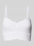 Snocks Bustier mit Spitze und verstellbaren Trägern in Weiss, Größe L