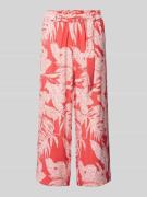 comma Wide Leg Stoffhose mit Bindegürtel in Koralle, Größe 38