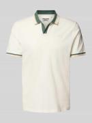 Blend Regular Fit Poloshirt mit V-Ausschnitt Modell 'Evo' in Weiss, Gr...