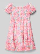 DANAMADE Kleid mit Smok-Details im Stufen-Look in Pink, Größe 122