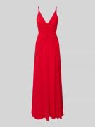 LACE & BEADS Abendkleid mit Raffungen und Spaghettiträgern in Rot, Grö...