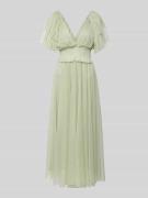 LACE & BEADS Knielanges Cocktailkleid mit V-Ausschnitt in Hellgruen, G...