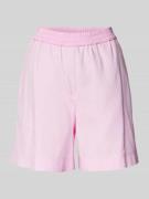Marc Cain Shorts aus Leinen-Mix mit elastischem Bund in Pink, Größe 36