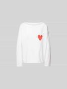 Juvia Longsleeve mit Motiv-Print in Weiss, Größe L