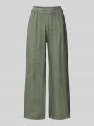 ZABAIONE Leinenhose mit elastischem Bund in Khaki, Größe L