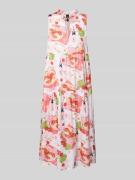 Marc Cain Midikleid mit Schlüsselloch-Ausschnitt in Koralle, Größe 38