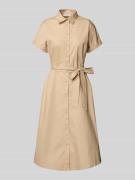 Christian Berg Woman Midikleid mit Knopfleiste in Sand, Größe 38