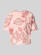 JAKE*S STUDIO WOMAN T-Shirt mit geripptem Rundhalsausschnitt in Korall...