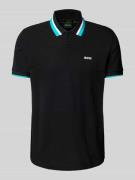 BOSS Green Regular Fit Poloshirt mit Label-Print Modell 'Paddy' in Bla...
