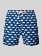 MC2 Saint Barth Relaxed Fit Badeshorts mit Paspeltasche in Marine, Grö...