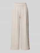 ZABAIONE Leinenhose mit elastischem Bund in Beige, Größe L