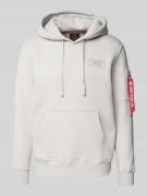 Alpha Industries Hoodie mit Label-Patch in Hellgrau, Größe S