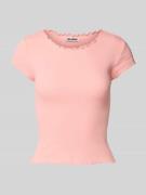 Review T-Shirt mit Muschelsaum in Rosa, Größe L