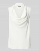 comma Top mit Wasserfall-Ausschnitt in Offwhite, Größe 34