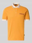 Napapijri Slim Fit Poloshirt mit Label-Print in Orange, Größe L