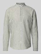 Lindbergh Slim Fit Freizeithemd mit Brusttasche aus Leinen-Baumwoll-Mi...